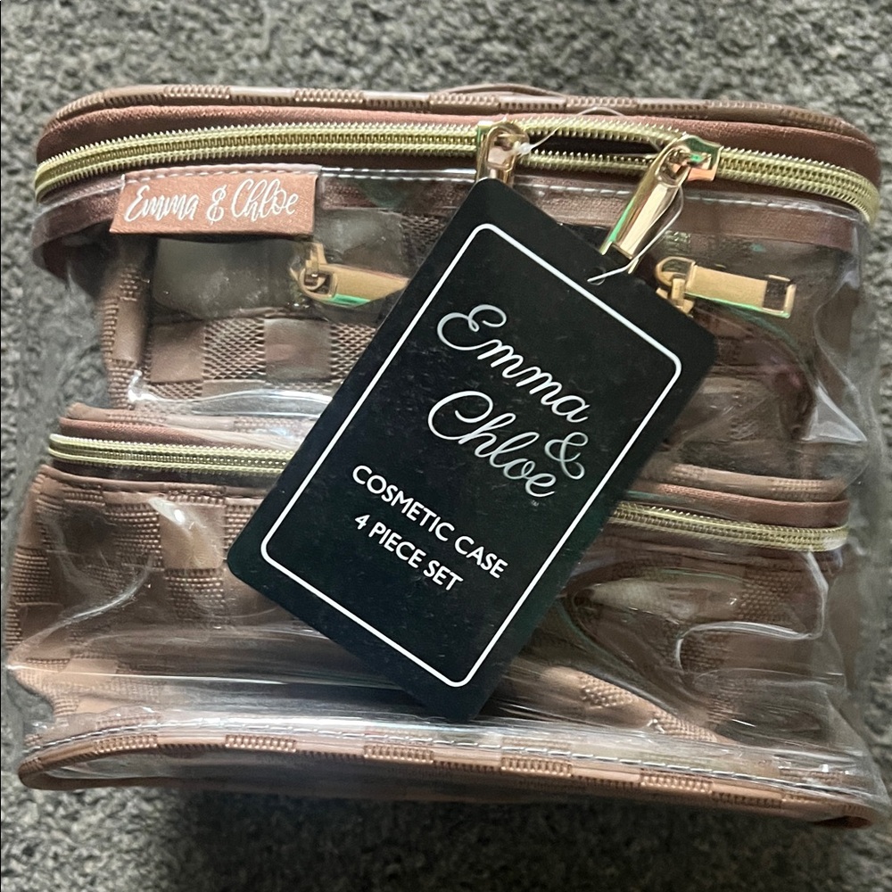 Emma & Chloe Brown Cosmetic Case Set